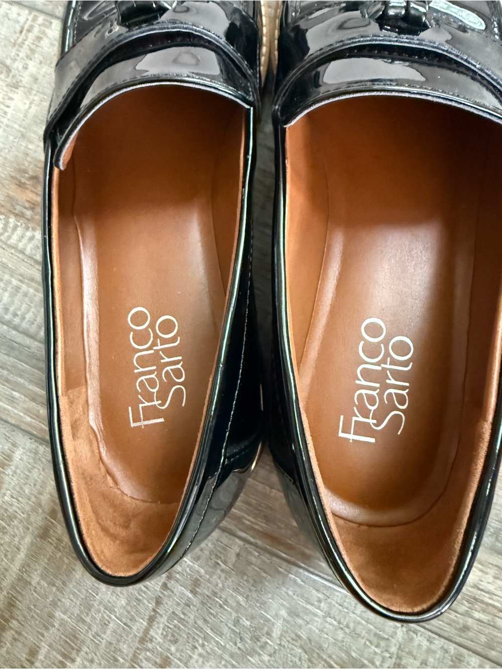 Franco Sarto patent Carolynn Tassel loafer like new sz7.5 - Picture 9 of 12